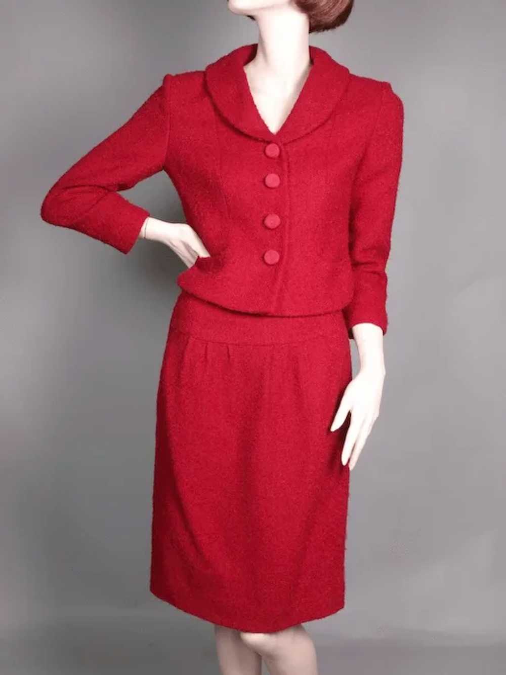 1950's Jacques Heim Red Boucle Wool  Suit I. Magn… - image 2