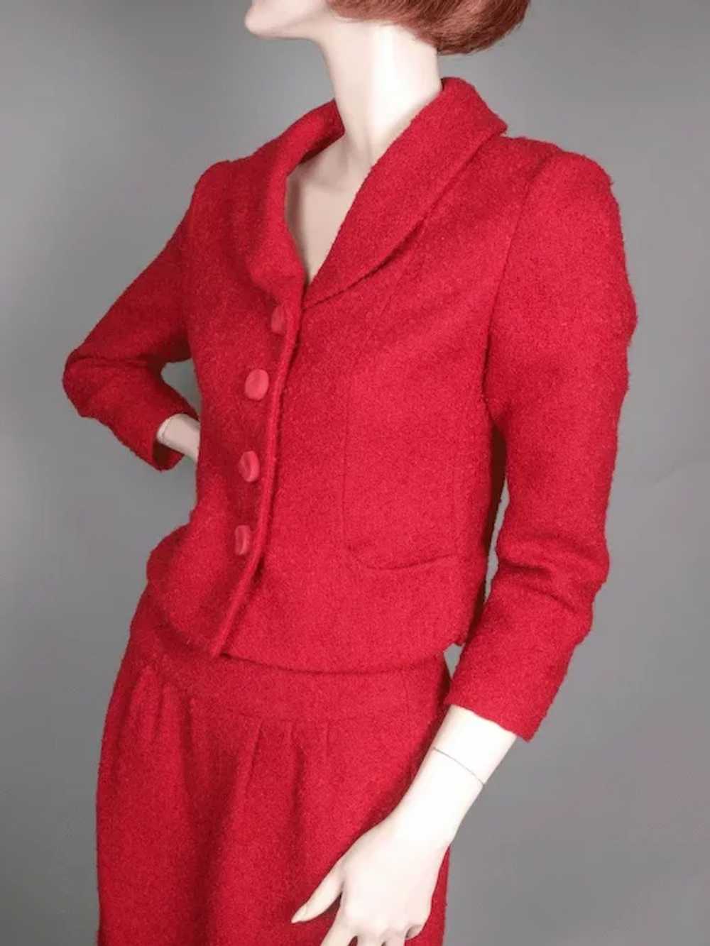 1950's Jacques Heim Red Boucle Wool  Suit I. Magn… - image 4