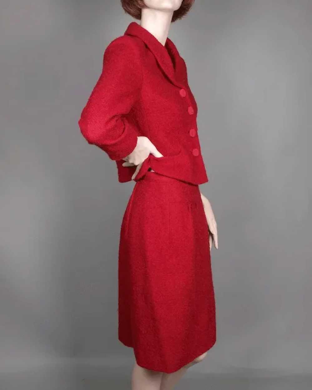 1950's Jacques Heim Red Boucle Wool  Suit I. Magn… - image 7