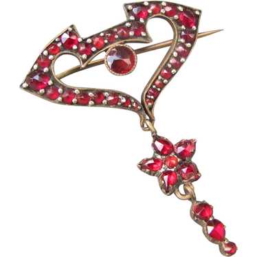 Antique Victorian Garnet Brooch Circa 1880 - image 1