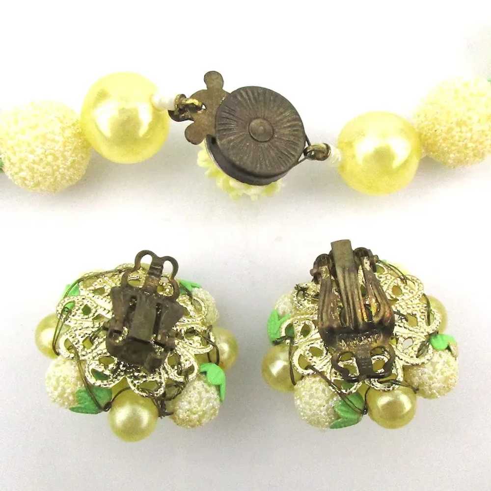 1950s Japan Popcorn Sugar Beads Necklace Earrings… - image 6
