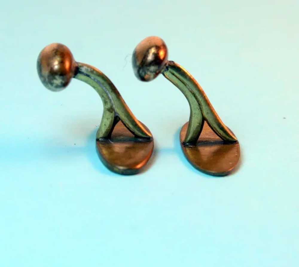 Antique Gold-toned Cuff Links – Handchased Design - image 2