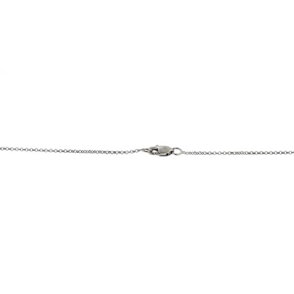 Cluster Diamond Station Necklace 14K White Gold C… - image 5