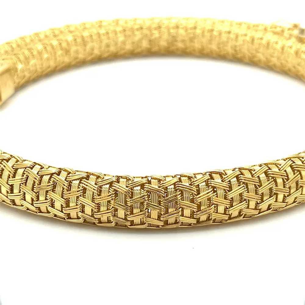 18k Yellow Gold Fancy Chain Necklace & Box Closure - image 3