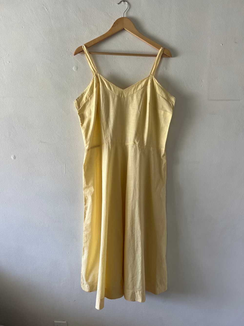 Vintage Cotton Yellow Dress (L) - image 1