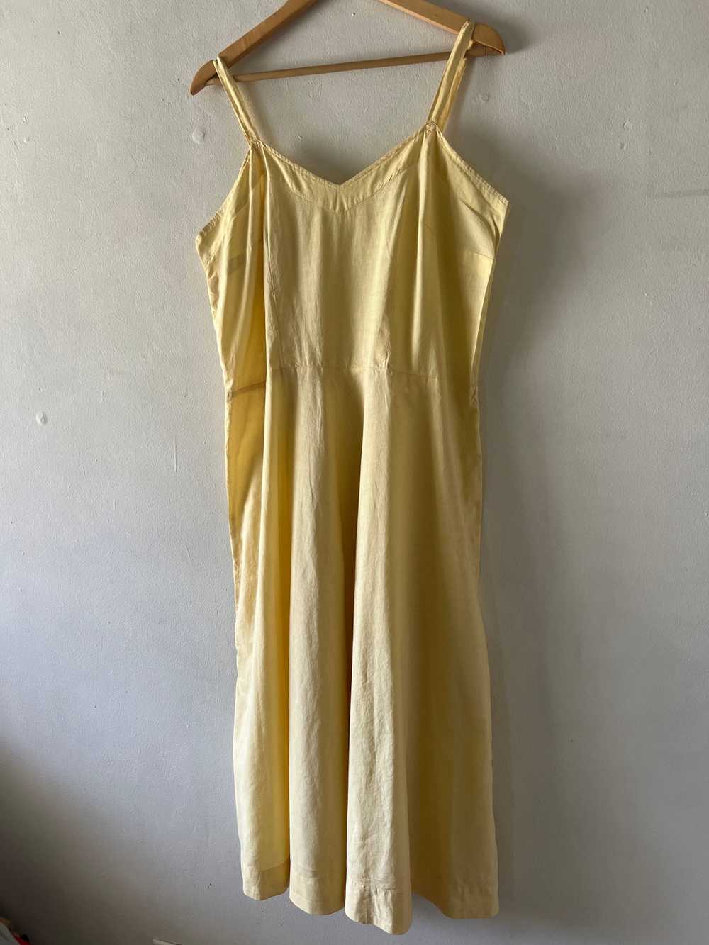 Vintage Cotton Yellow Dress (L) - image 2