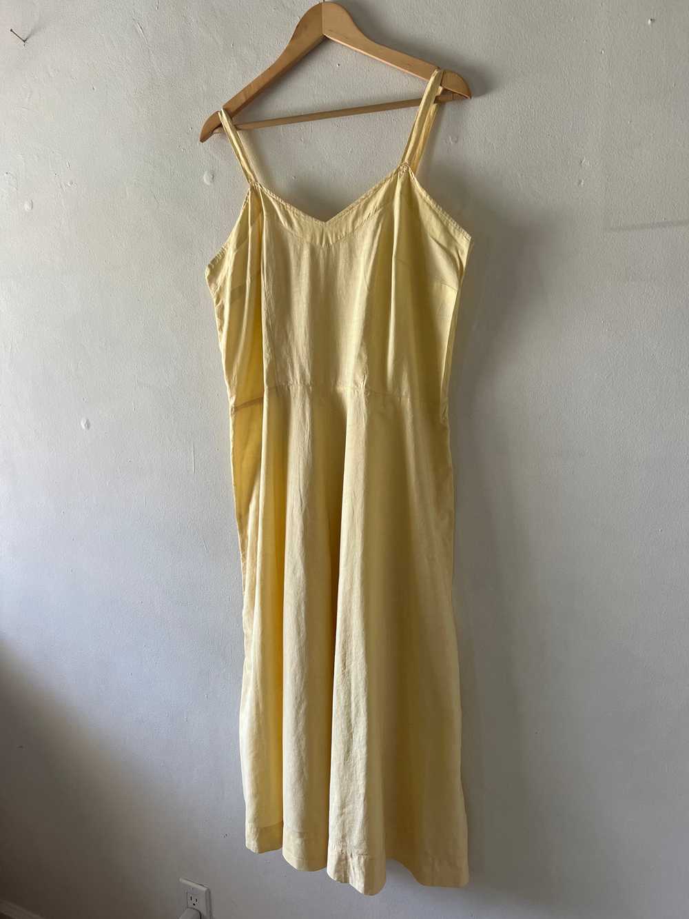 Vintage Cotton Yellow Dress (L) - image 4