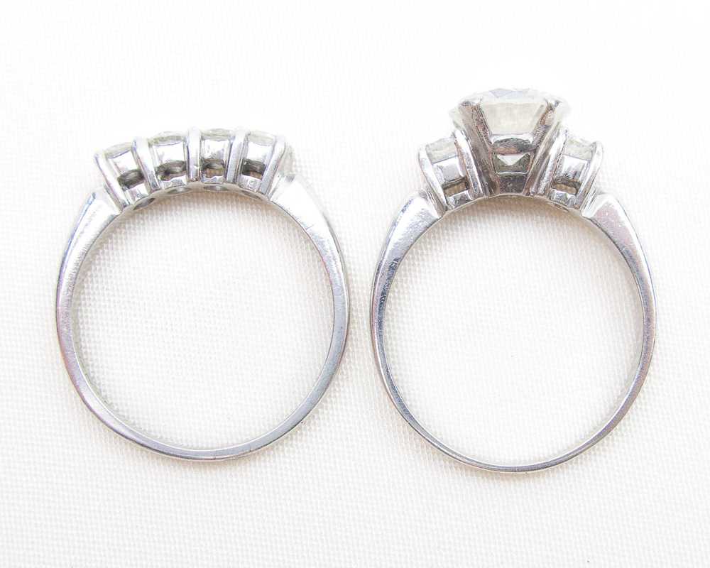 Midcentury Diamond Wedding Ring Set - image 4