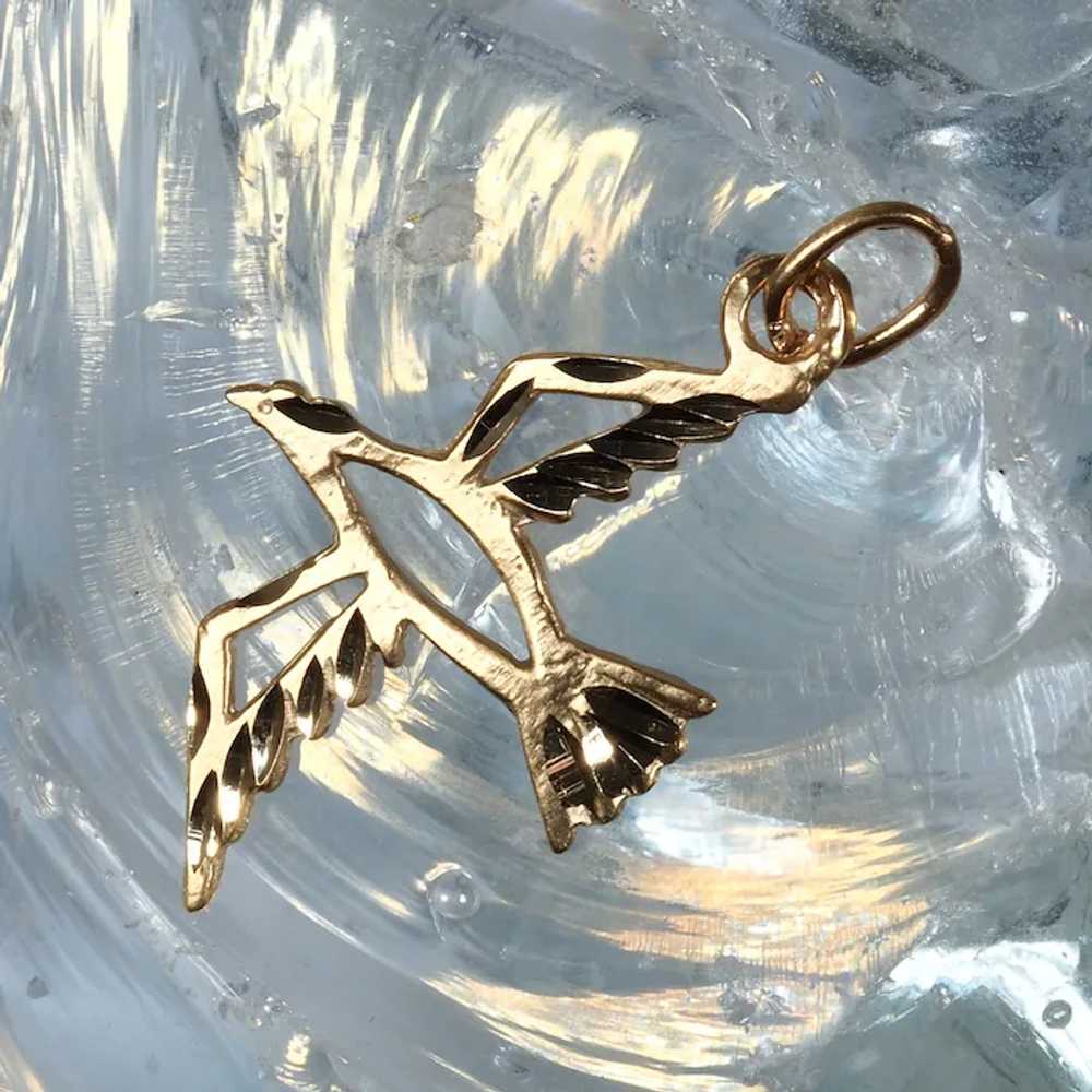 Seagull Charm in 14K Yellow Gold - image 2