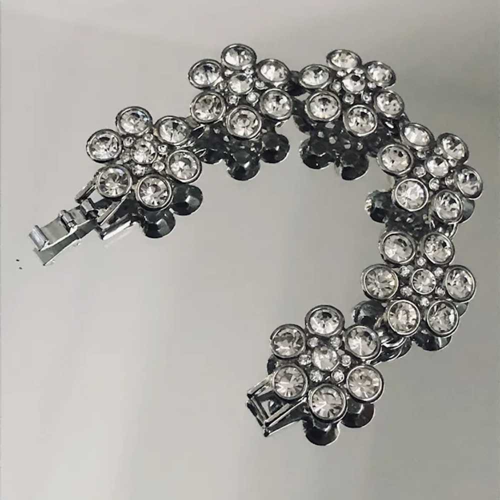 Sparkling crystal rhinestone flower bracelet flea… - image 3