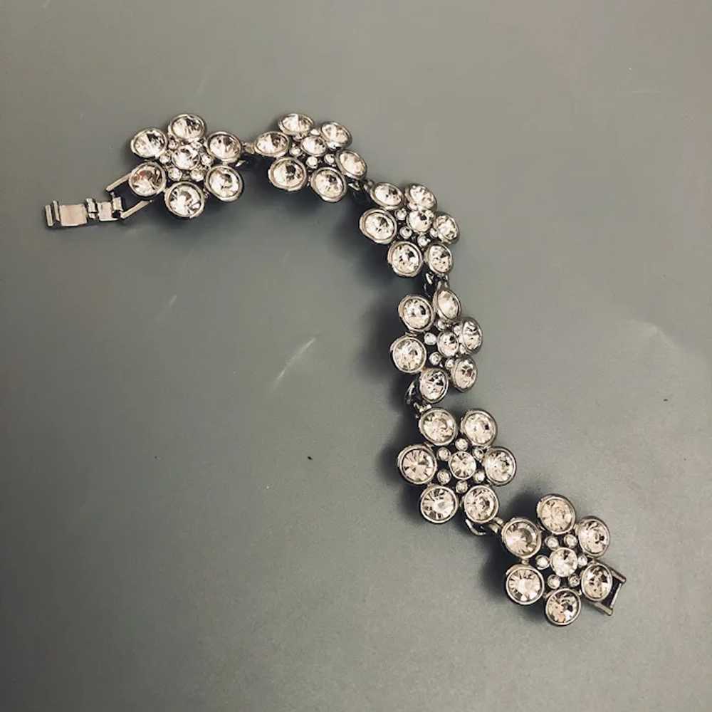 Sparkling crystal rhinestone flower bracelet flea… - image 5