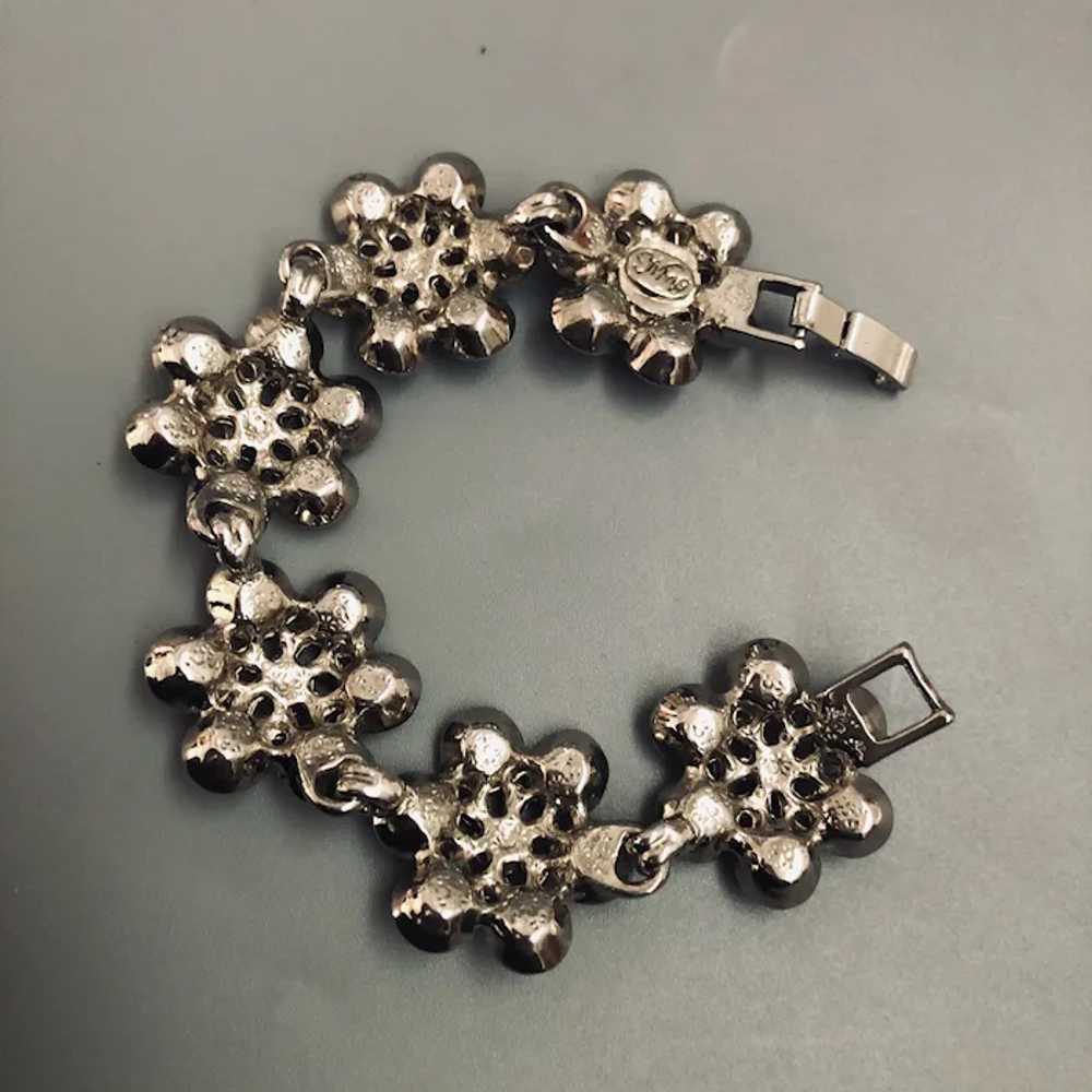 Sparkling crystal rhinestone flower bracelet flea… - image 6
