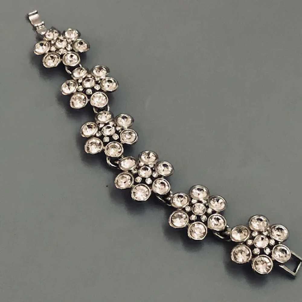 Sparkling crystal rhinestone flower bracelet flea… - image 7