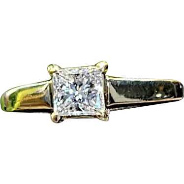 10k .56 Carat Princess cut Diamond Solitaire ring