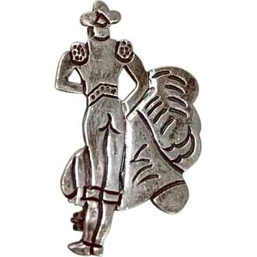 Vintage Mexican Silver Pin - Matador
