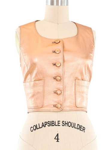 1994 Chanel Metallic Copper Leather Vest