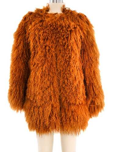 1994 Yves Saint Laurent Orange Mongolian Fur Coat