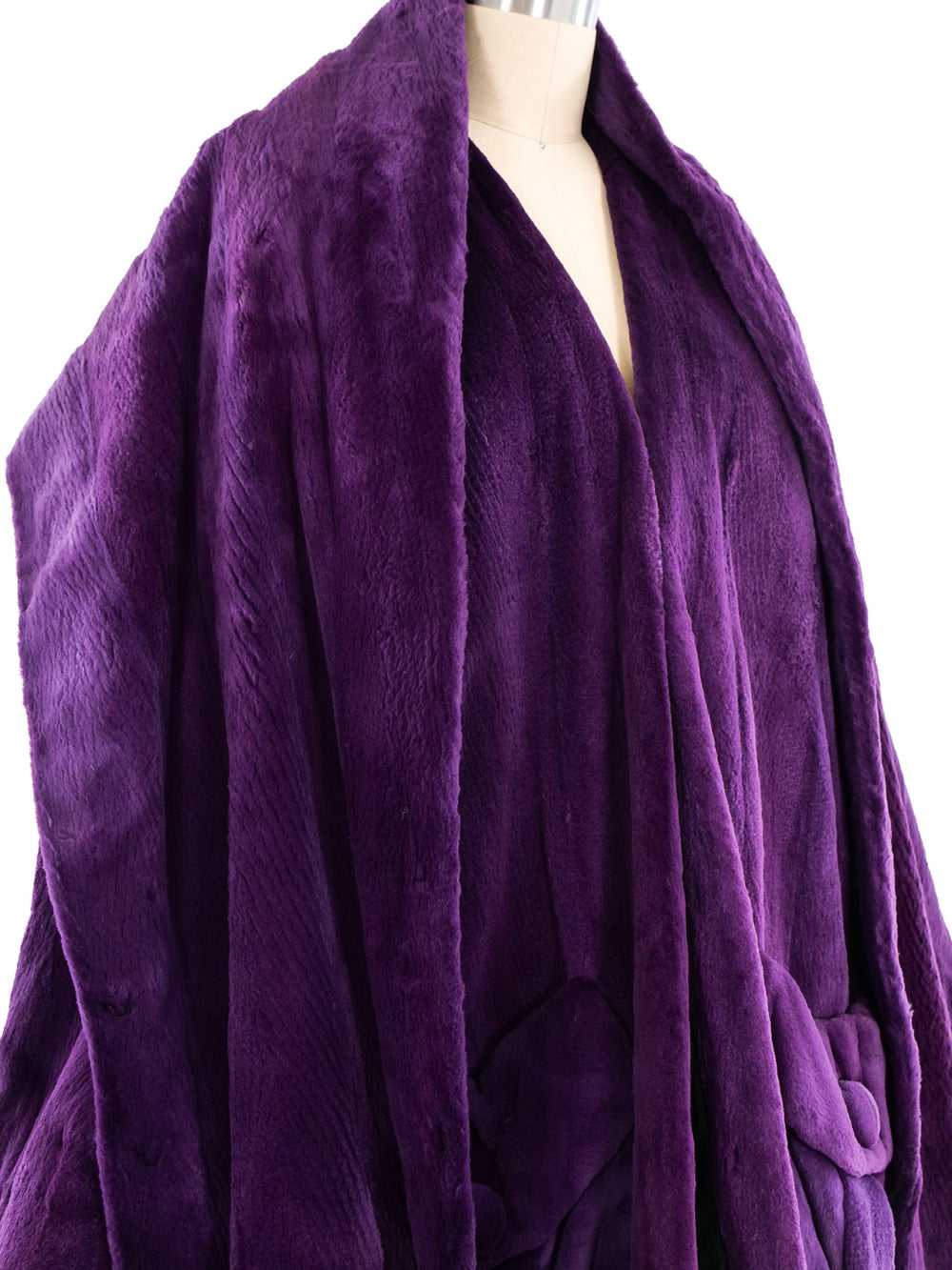 Arnold Scaasi Amethyst Sheared Beaver Coat and Sh… - image 3