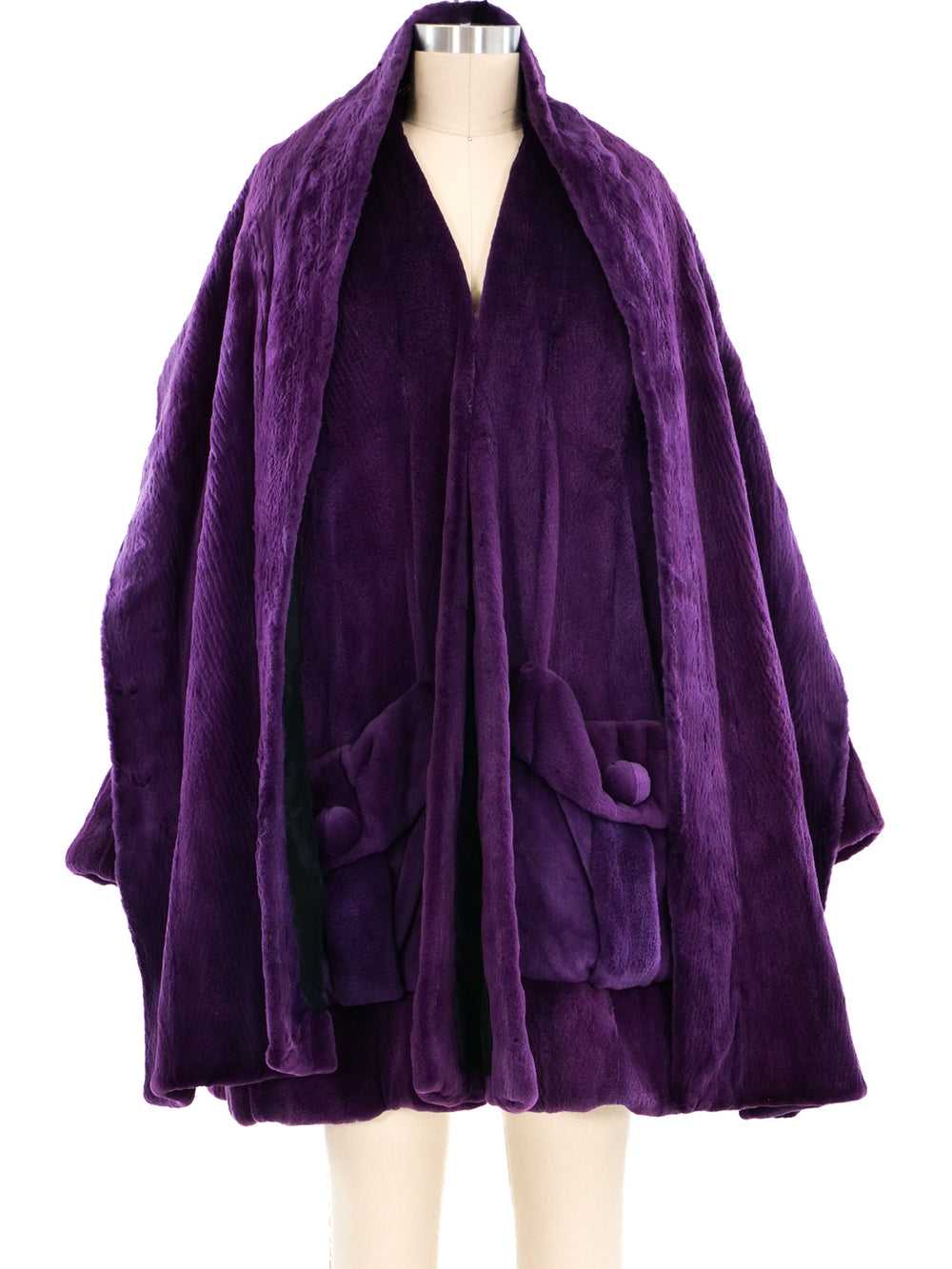 Arnold Scaasi Amethyst Sheared Beaver Coat and Sh… - image 4