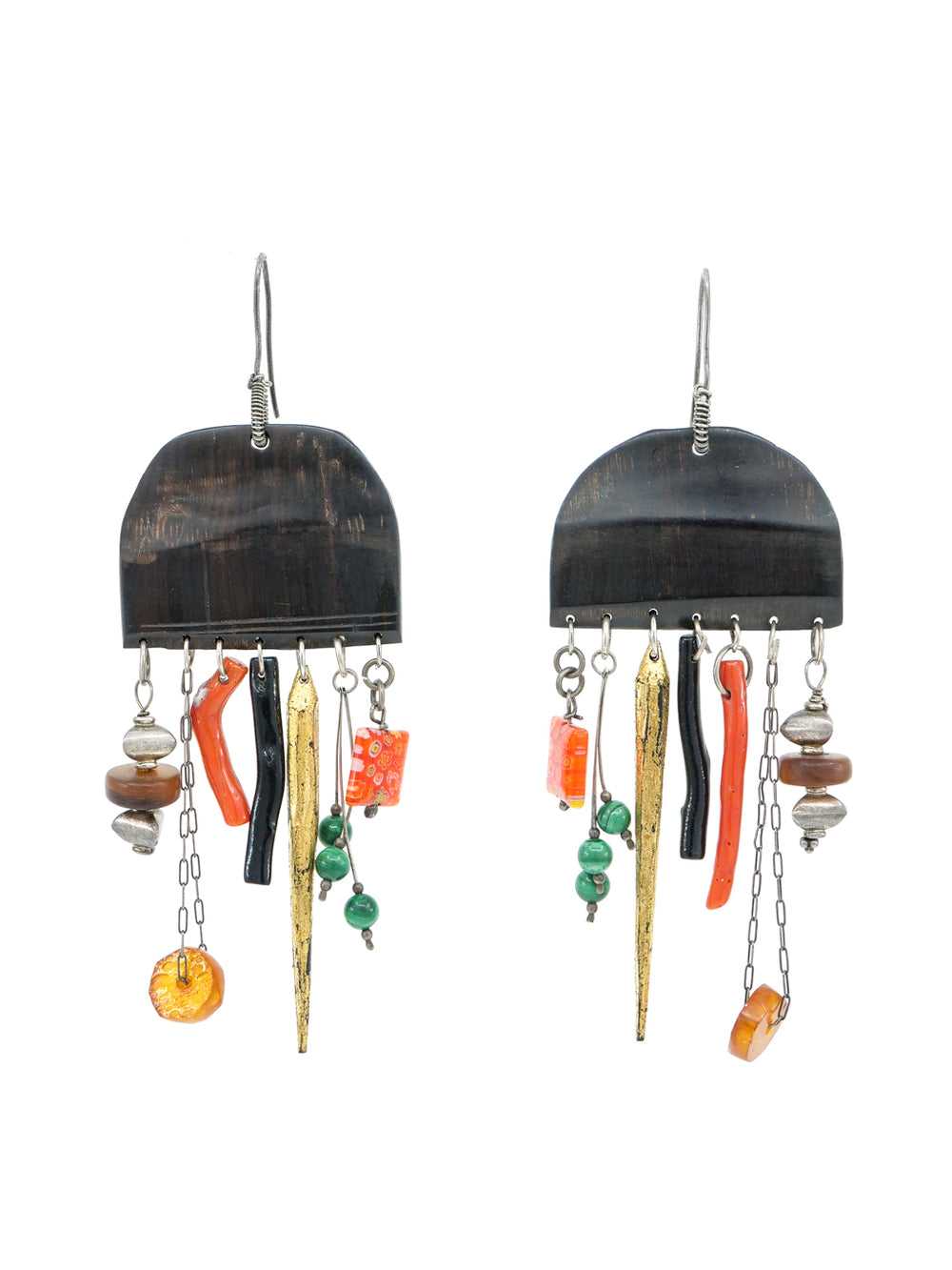 Multi Bead Fringe Earrings - image 1