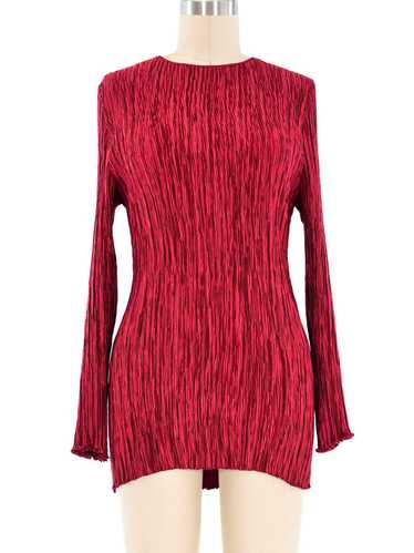 Mary McFadden Wine Pleated Top