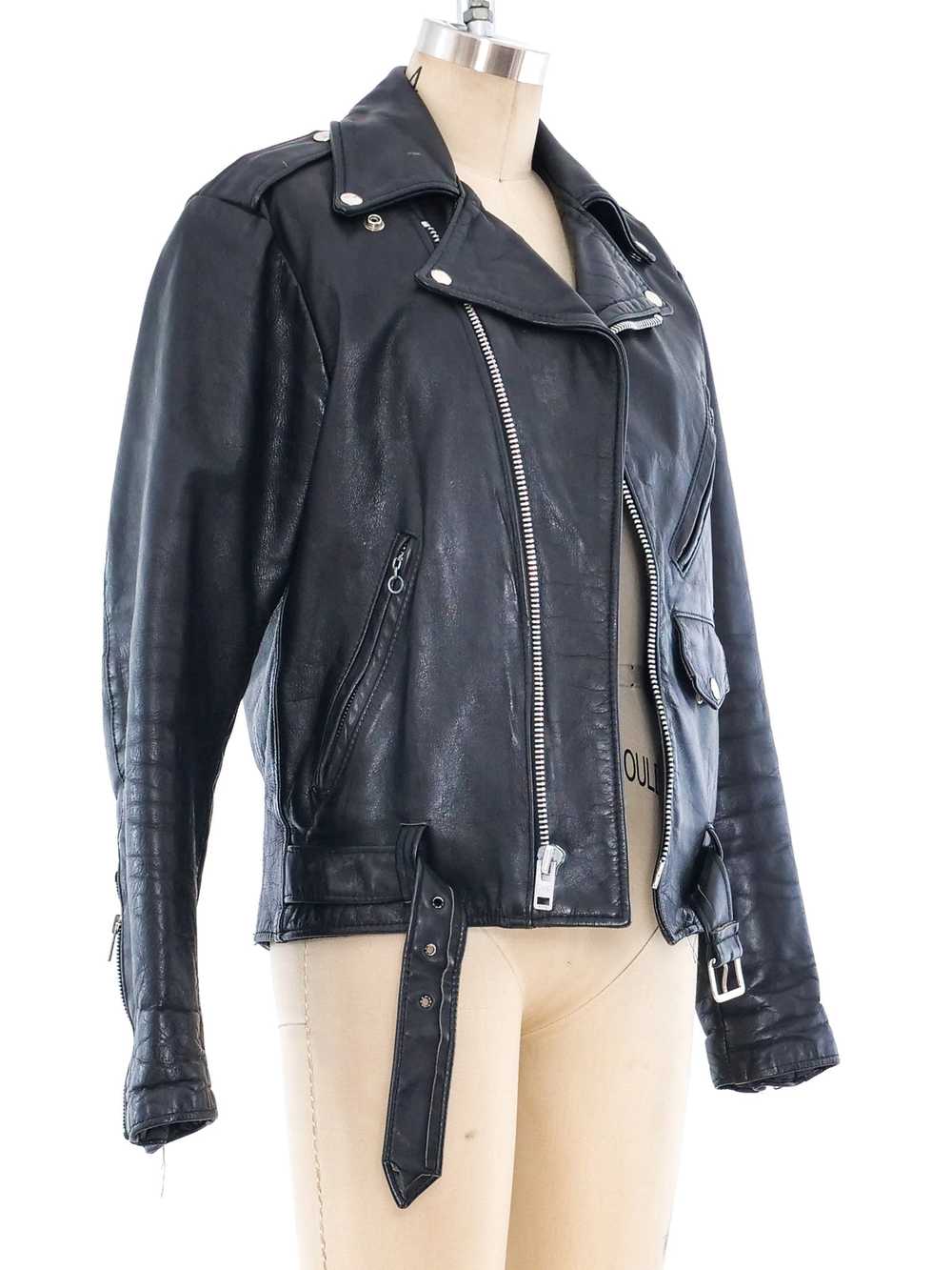 Leather Motorcycle Jacket - image 3