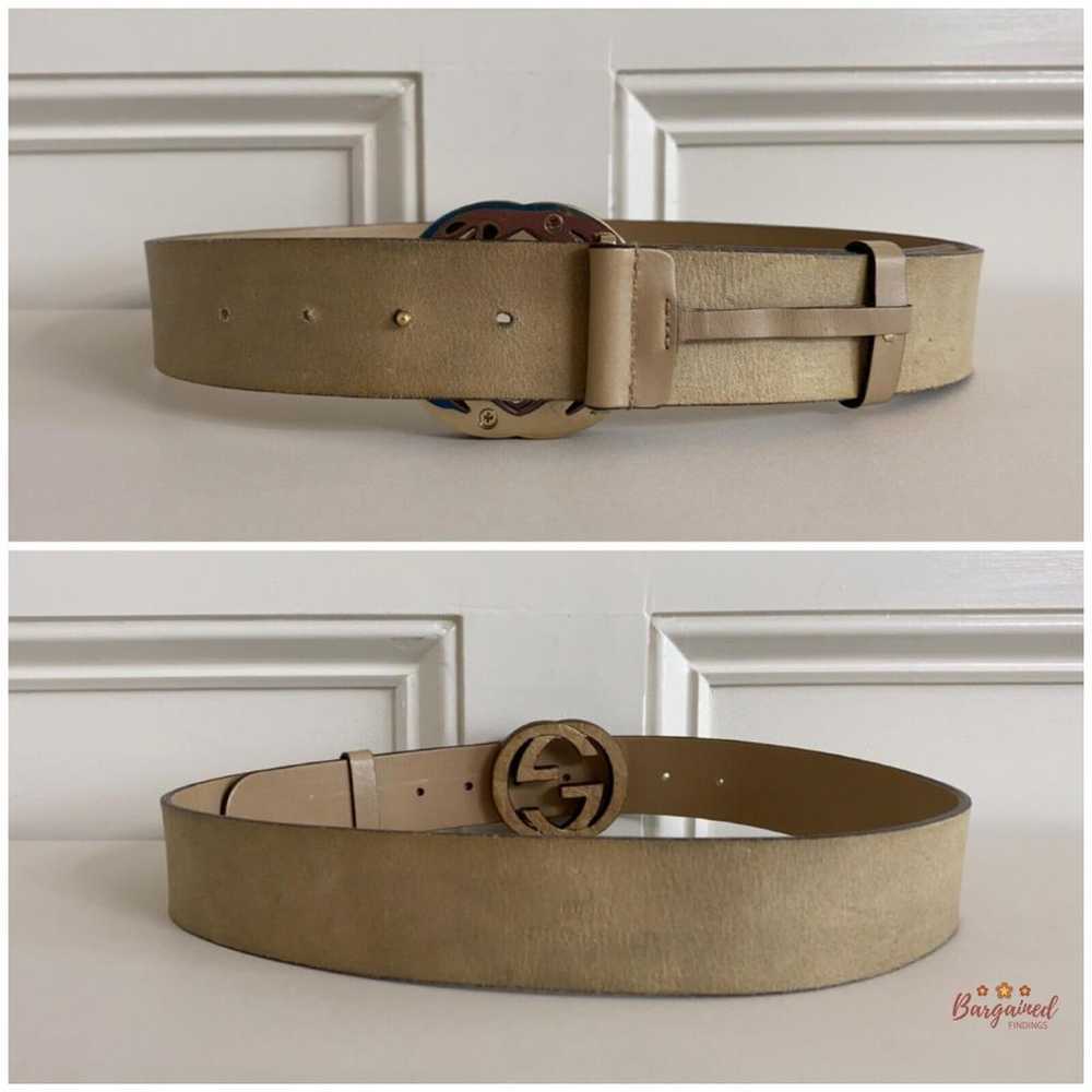 Gucci Interlocking Buckle leather belt - image 10