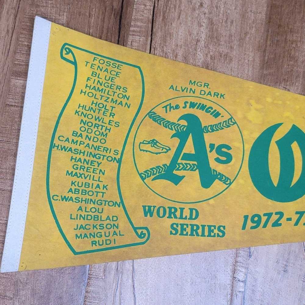 MLB Vtg 1972-73 Oakland A's World Champions Penna… - image 2