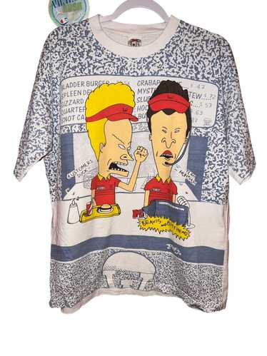 Vintage Beavis and Butthead tee all over print 90’