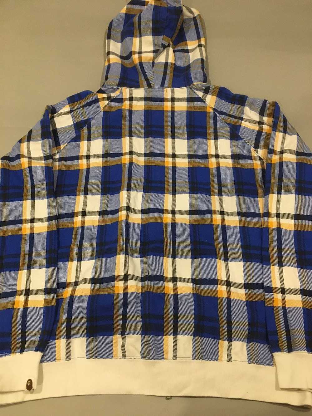 Bape Bape Navy Blue Check Plaid Zip Up Hoodie - image 2