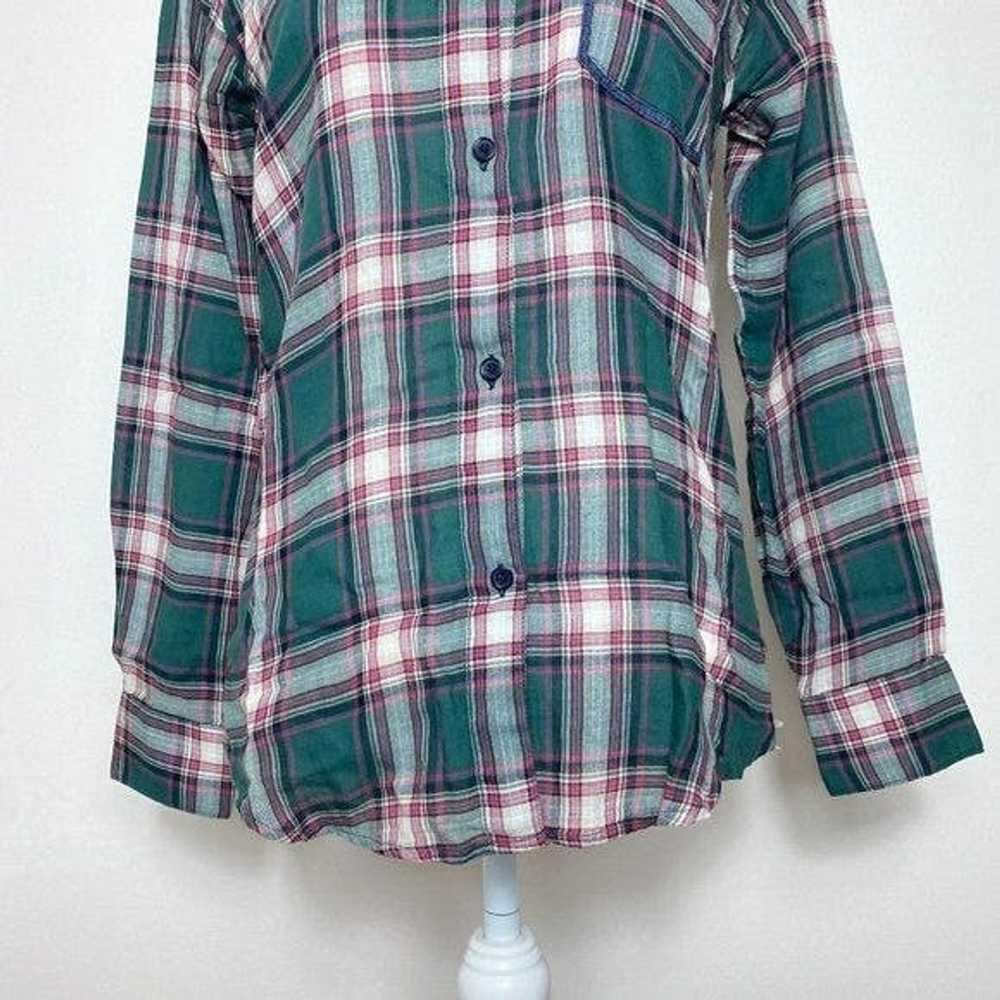 Rails Rails Womens Top Red Green Button Down Cuff… - image 3