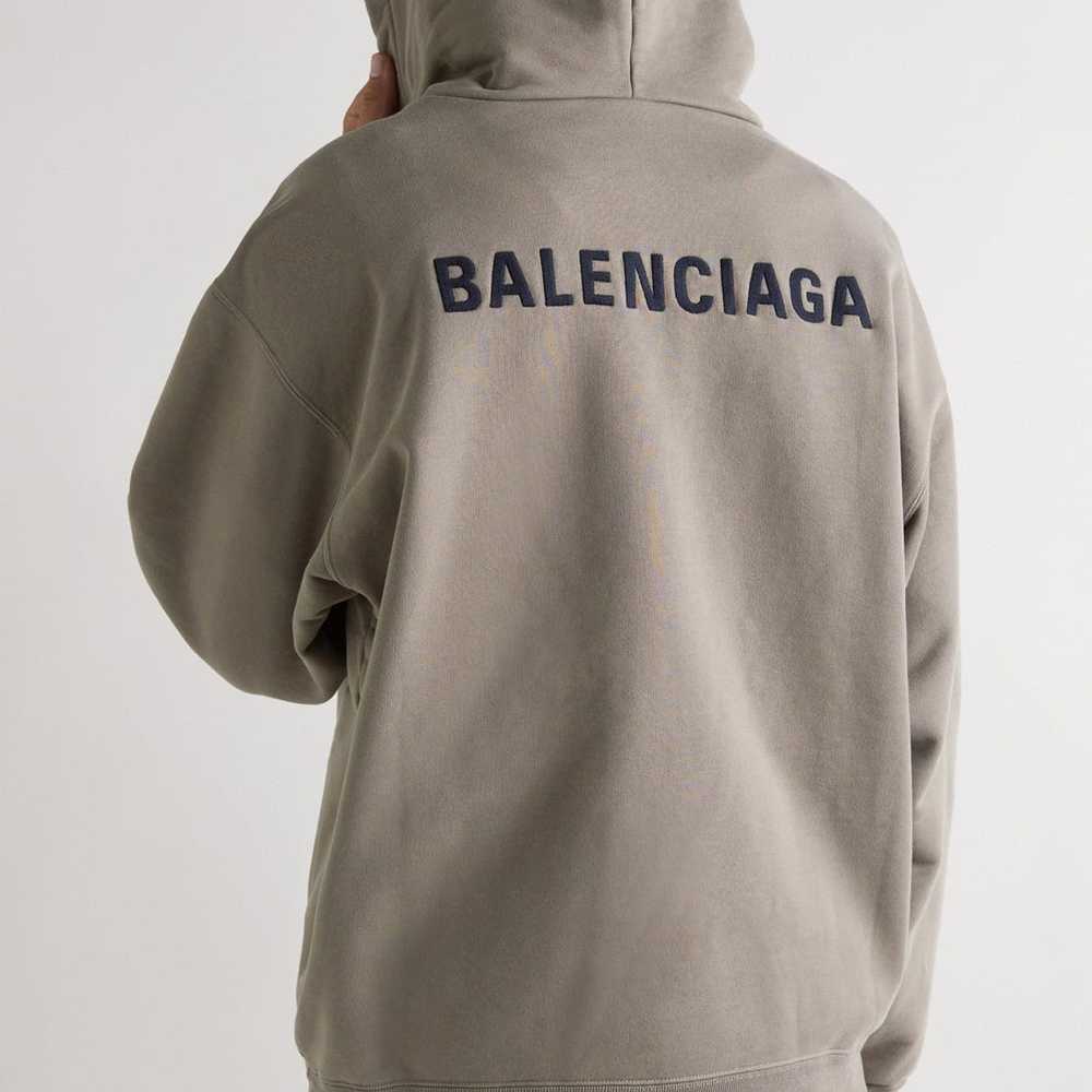 Balenciaga Balenciaga Brown Embroidered Hoodie - image 1