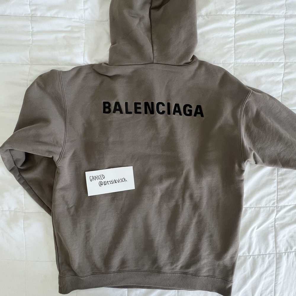 Balenciaga Balenciaga Brown Embroidered Hoodie - image 4