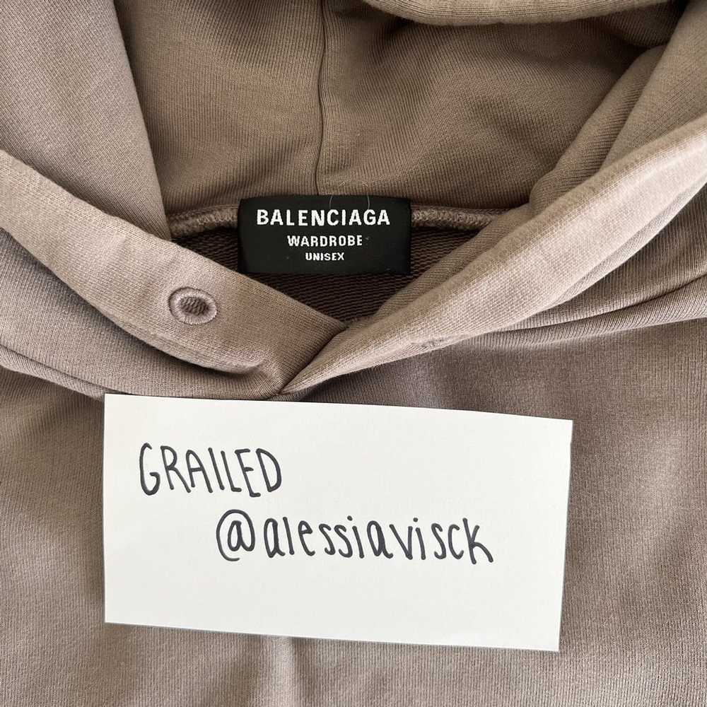 Balenciaga Balenciaga Brown Embroidered Hoodie - image 5