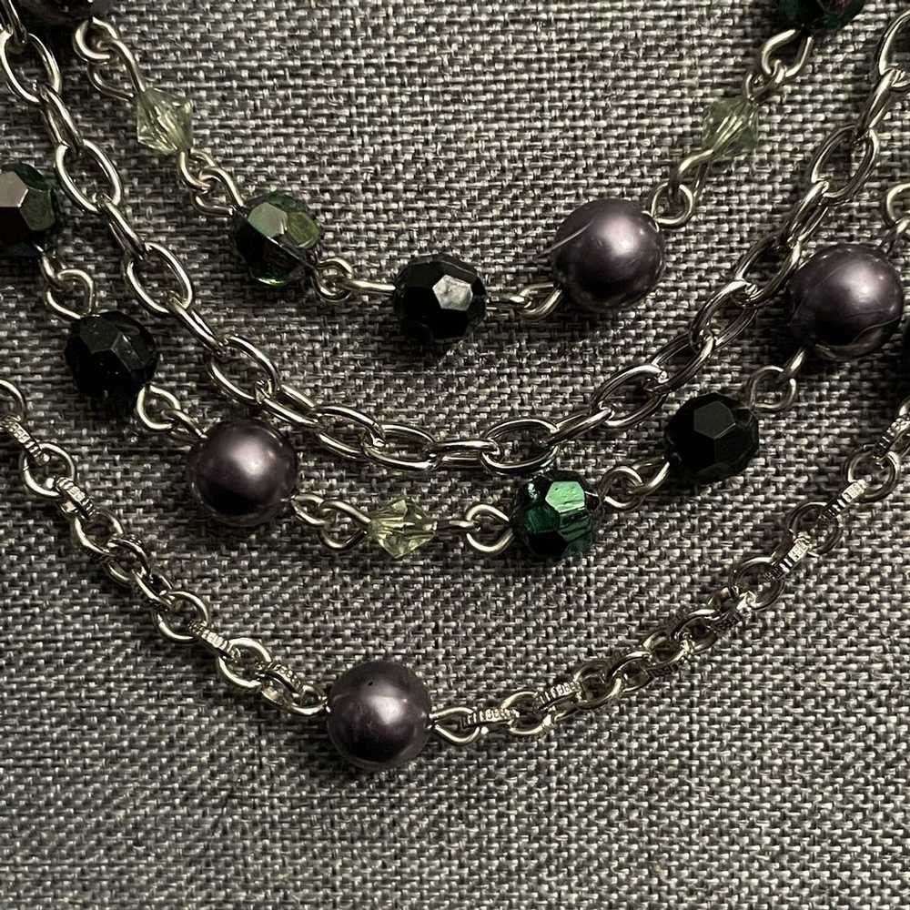 Other Iridescent beads & gray pearls silver multi… - image 2