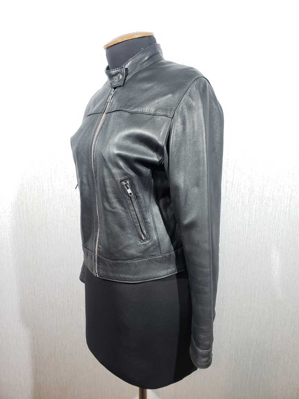 Designer × Leather Jacket Black women's sports ja… - image 2
