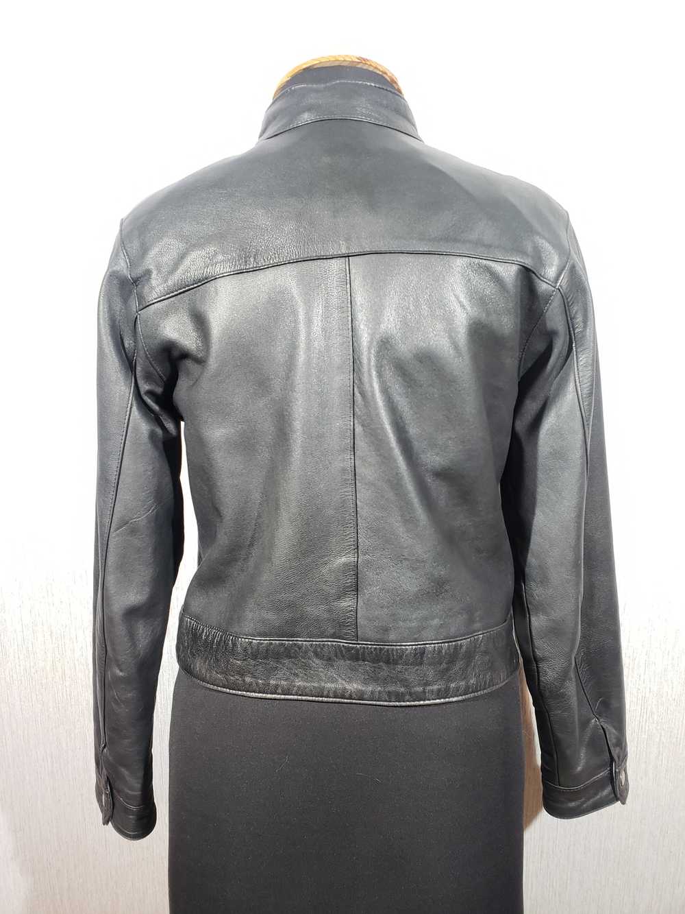 Designer × Leather Jacket Black women's sports ja… - image 3