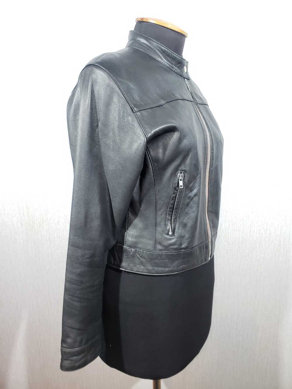 Designer × Leather Jacket Black women's sports ja… - image 4