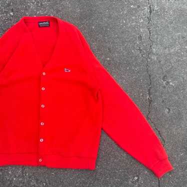 Vintage Vintage Challenger Red Cardigan Sweater M… - image 1