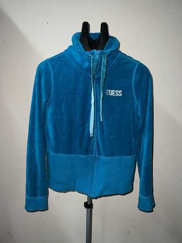 Guess × Vintage Vintage velour guess full zip swea