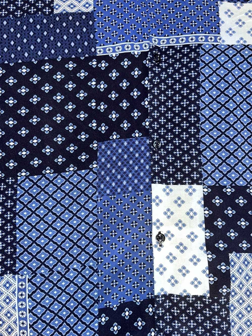 Streetwear × Vintage Blue Bandanna Patchwork Butt… - image 2