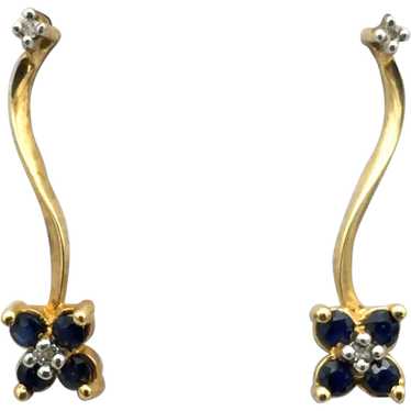 10K Sapphire and Diamond Earrings