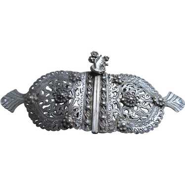 Antique Silver Buckle Victorian Hand Jewelry - image 1