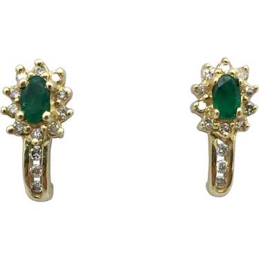10K .40ctw Emerald and Diamond Earring