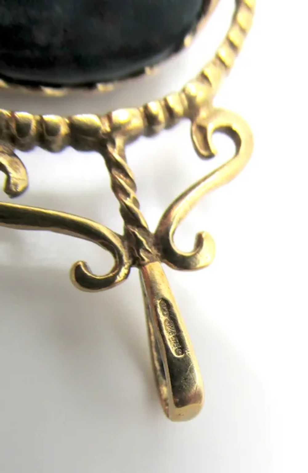 Antique 9k Gold Triple Spinner Carnelian, Onyx an… - image 6