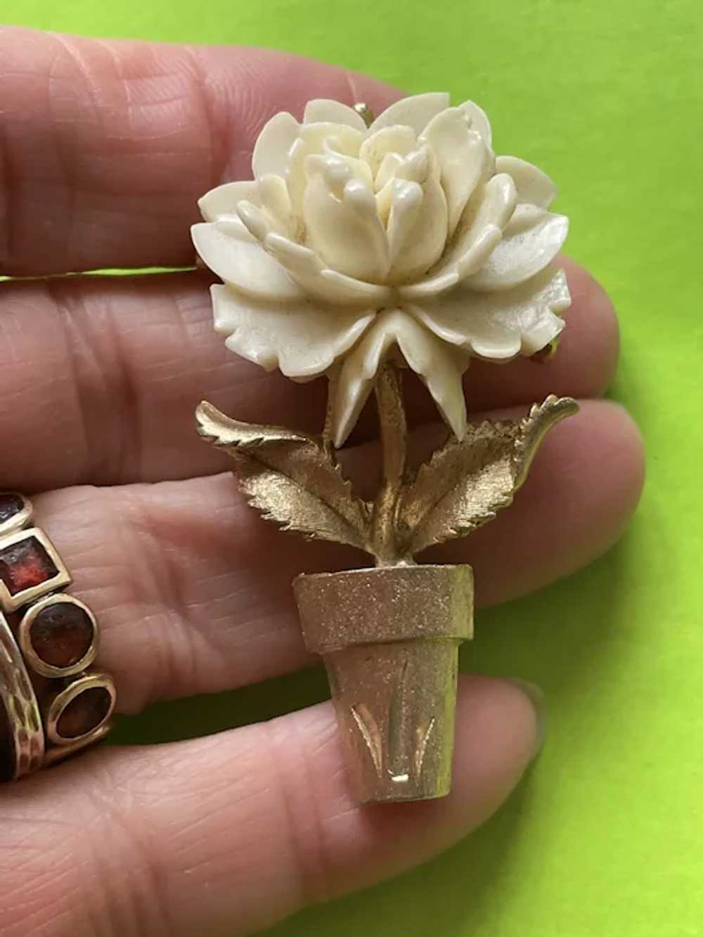 Pretty Potted Flower Pin - Mamselle - image 2