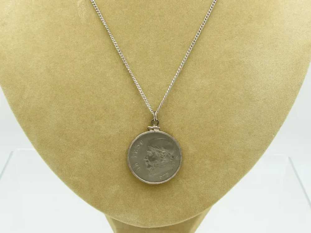 1975 Mexican Peso Pendant on Chain - image 3