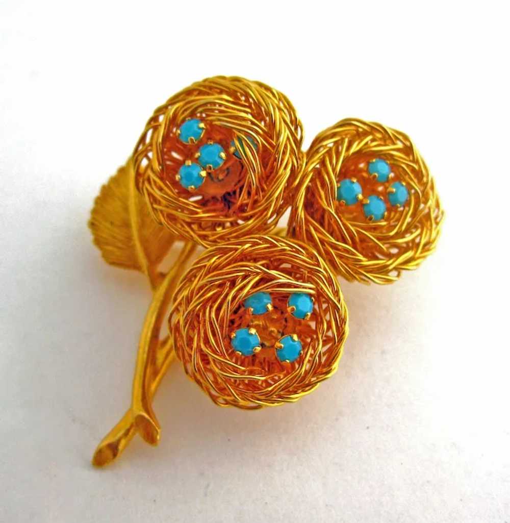 Impressive Wound Wire Demi Parure With Turquoise … - image 2