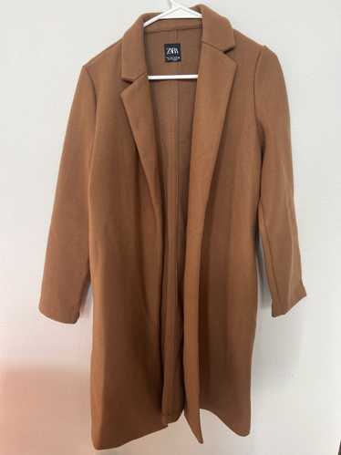 Zara Dark Tan Long Collared Coat