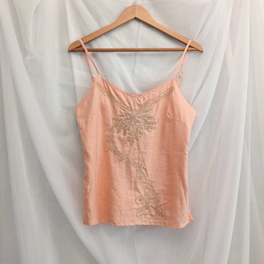 Other Peach linen embroidered top by Richard Malc… - image 1